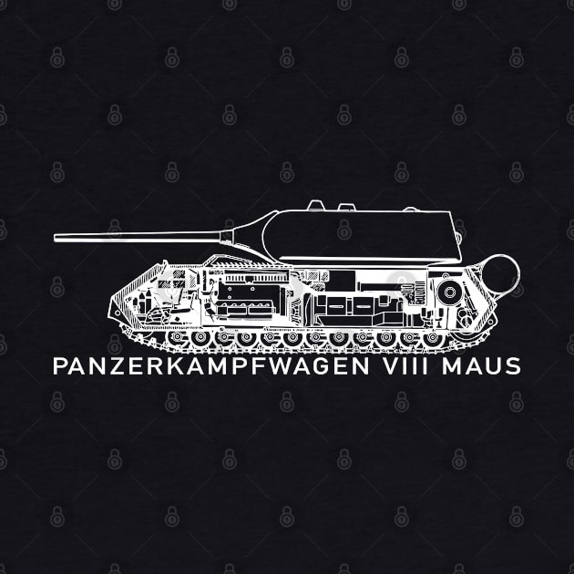 Panzer VIII Maus German WW2 Tank Cutaway Diagram Cross Section Inside by Battlefields